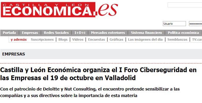 NUT Sistemas participa en el I Foro Ciberseguridad en las empresas